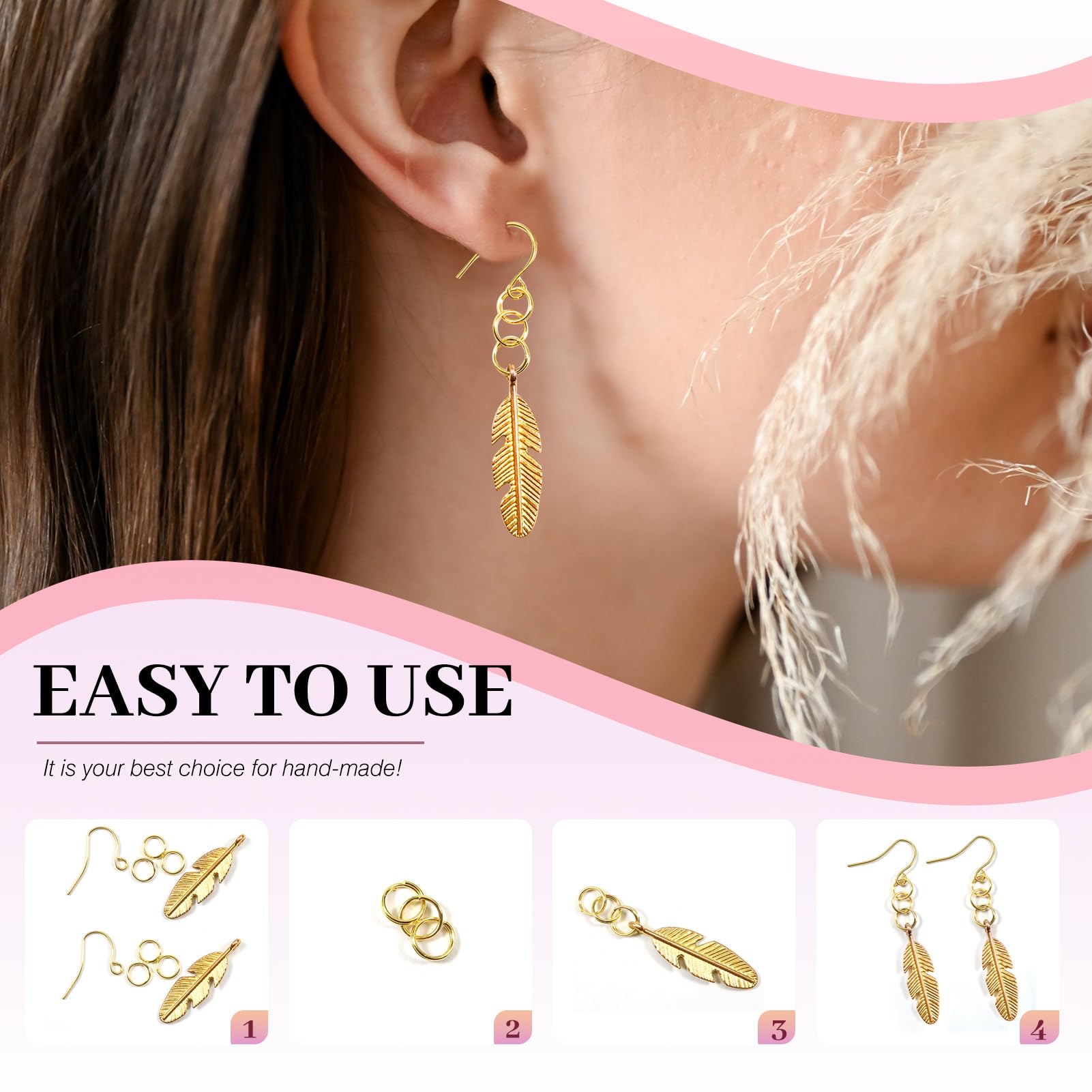 600 Chiodini Per Gioielli Testa Piatta 26mm - Oro, Argento, Bronzo, Per Bracciali, Collane, Orecchini Fai Da Te