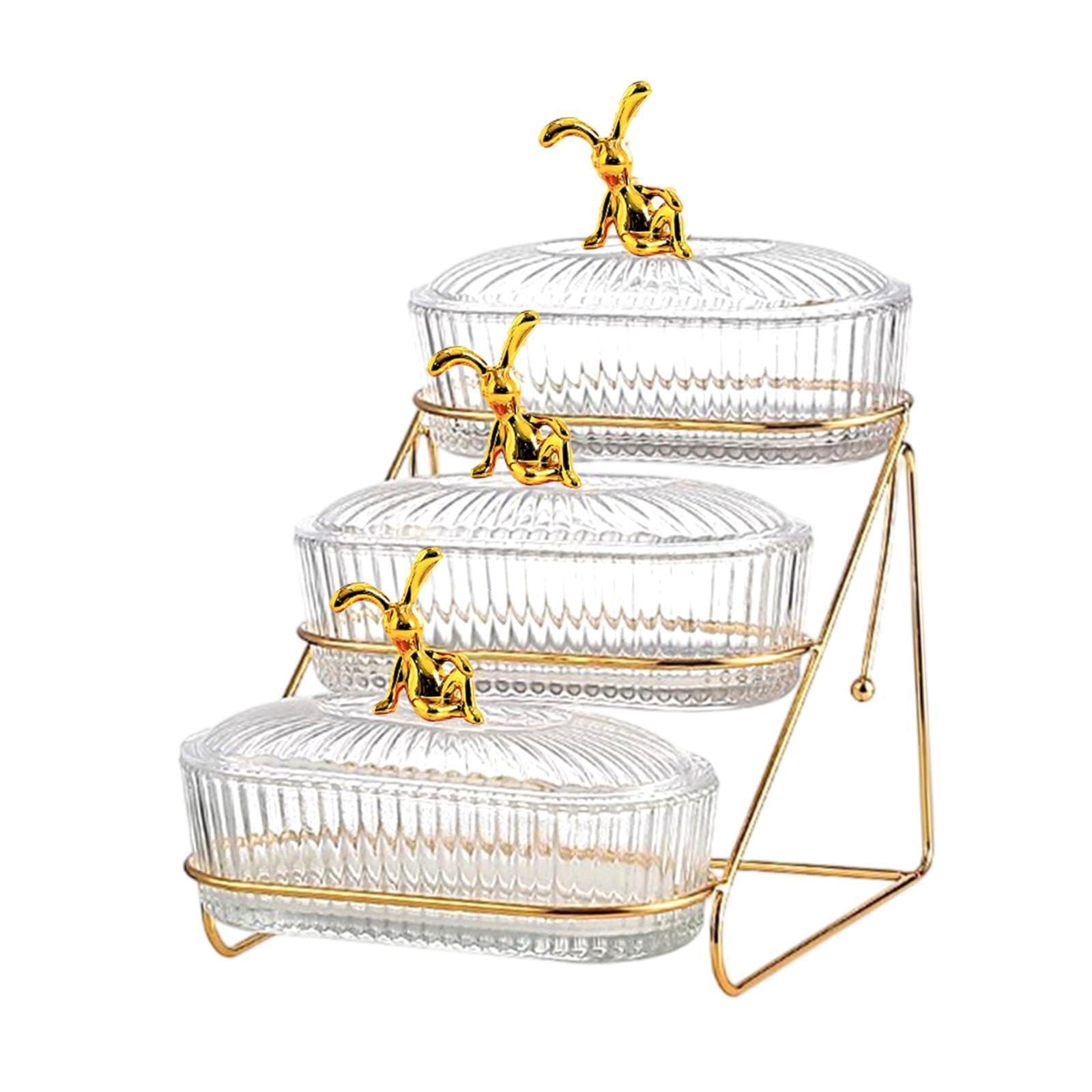 Pixzcsa Clear Sleek Serving Tray Fruit Holder Dessert Cake Platter Blends Elegance With Functionality For Snacks And Fruit Tray Can Be Taken Out For Easy Cleaning, 3 Layers