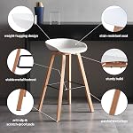 Aykah Willow Bar Stools Set of 4, Counter Height Stool with Plastic Seat and Metal Legs, Used as Kitchen Stool, Easy to Assemble (White)