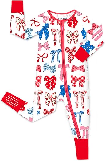 babee Reshinee Viscose derived from bamboo Baby Pajamas Convertible Footie Sleepers for Baby Girl 2-Way Zipper Onesies 0-24M
