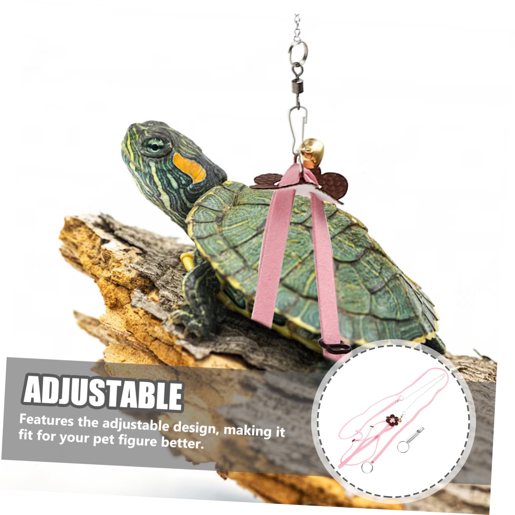 Schildkröten Zugseil aus Wildleder mit Praktischem Geschirr Rosa Geeignet für Landschildkröten zum Sicheren Spaziergang und Auslauf zu Hause Zufällige Farbe