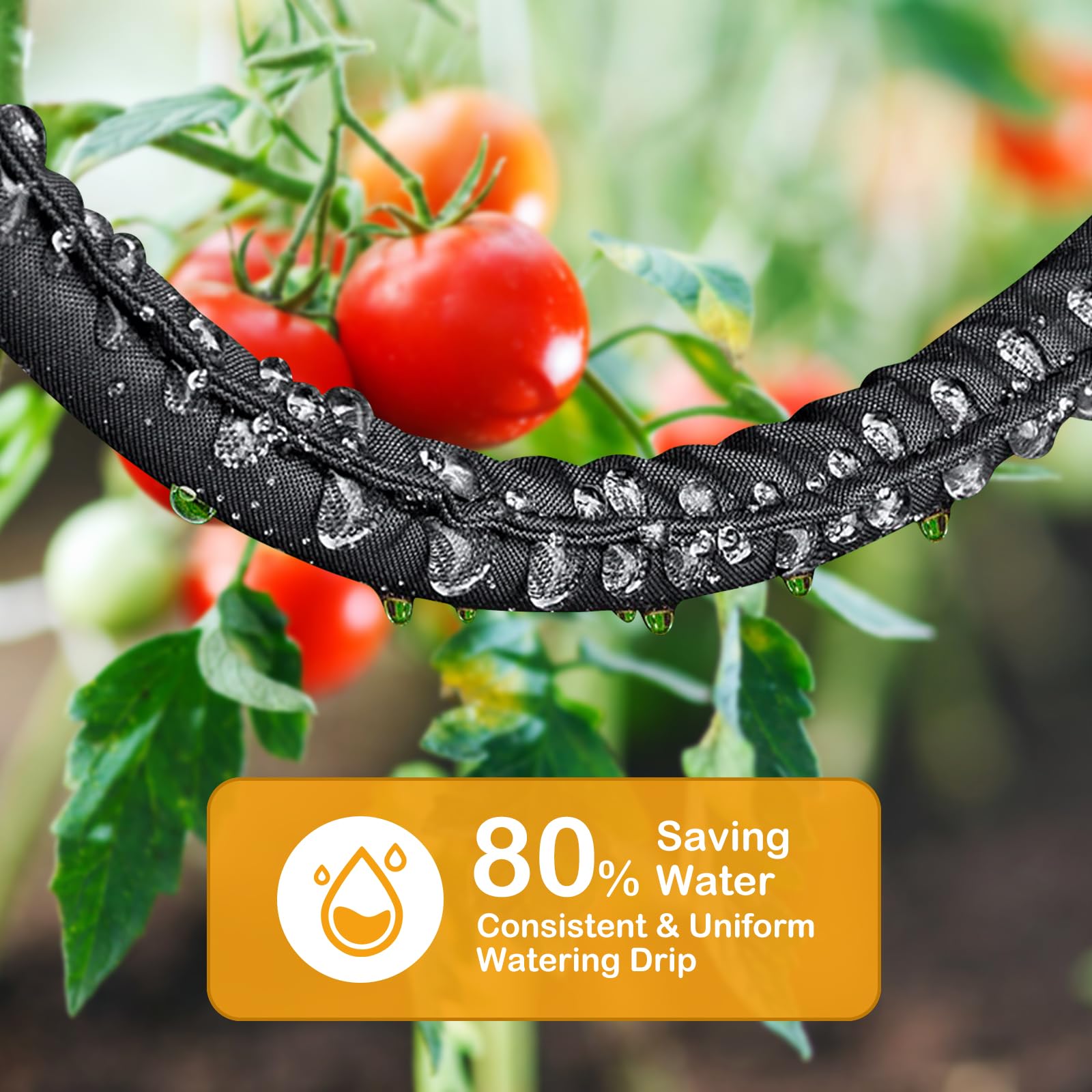 Manguera plana de remojo de 50 pies x 2, diseño de doble capa resistente, ahorra un 80% de agua para riego por goteo de césped de jardín y macizo de flores (100 pies)