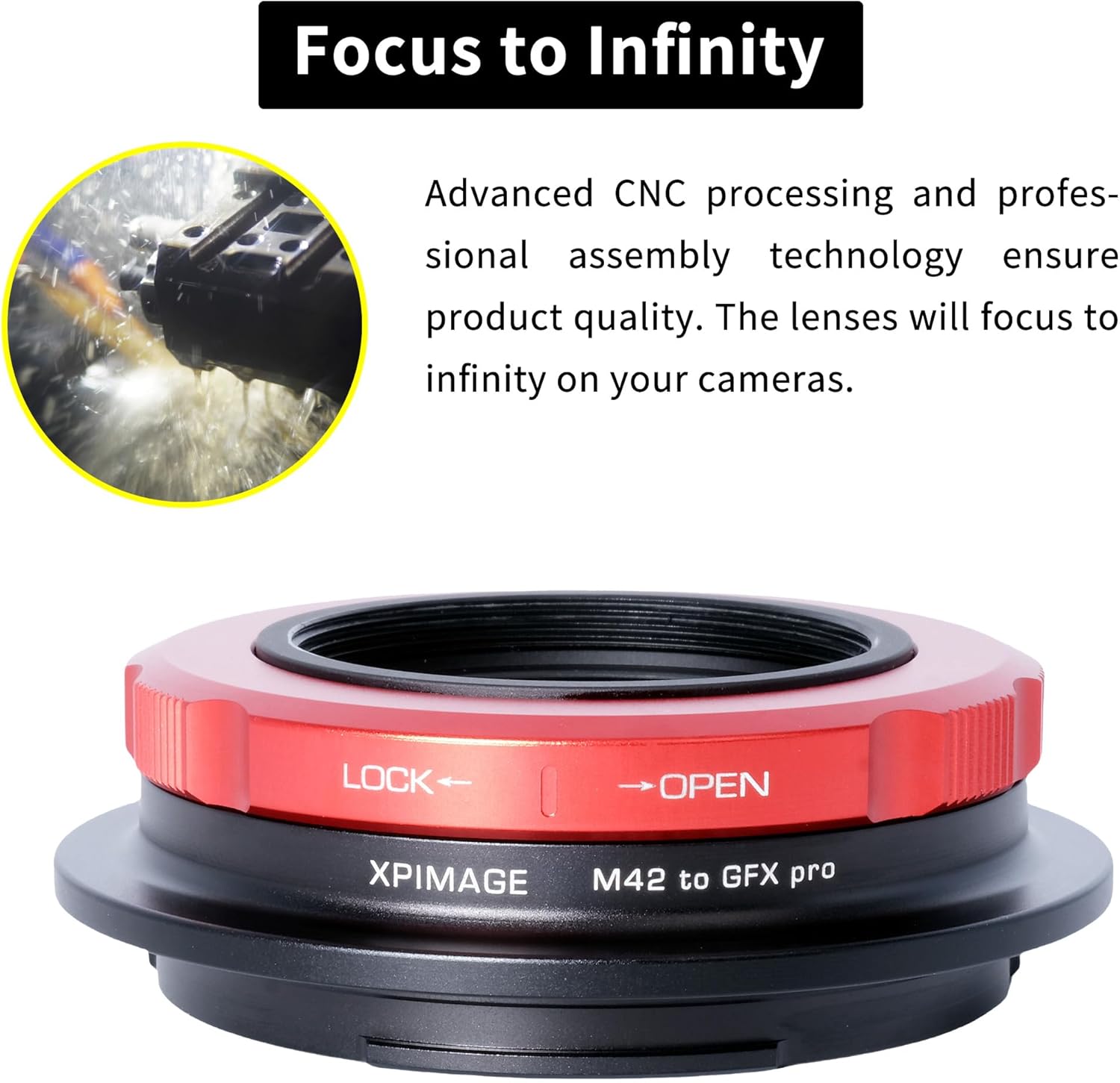 Lens Mount Adapter Ring Compatible with M42 Screw Thread Lens to Fujifilm GFX Camera GFX50 GFX100