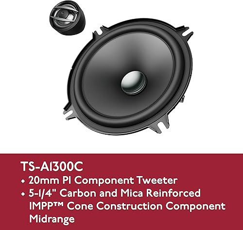 Miniatura 4 de Pioneer TS-A1300C Serie A 5-14" 300 W Potencia máxima, cono IMPP reforzado con carbonomica, tweeter PI de 0.787 in - Altavoces componentes (par)