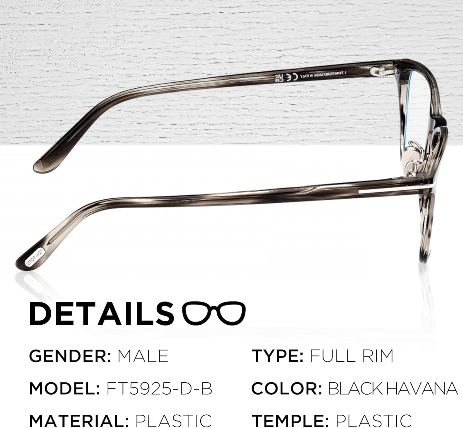 Tom Ford FT5925-D-B Square Shape Eyeglass Frame + Bundle With eSHADES Eyewear Cleaning Kit - Image 2