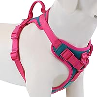 Vista 1 de Wolfone Arnés sin tirones para perro, ajustable, suave, acolchado, chaleco para mascotas, con asa de control, adorable arnés diario para perros