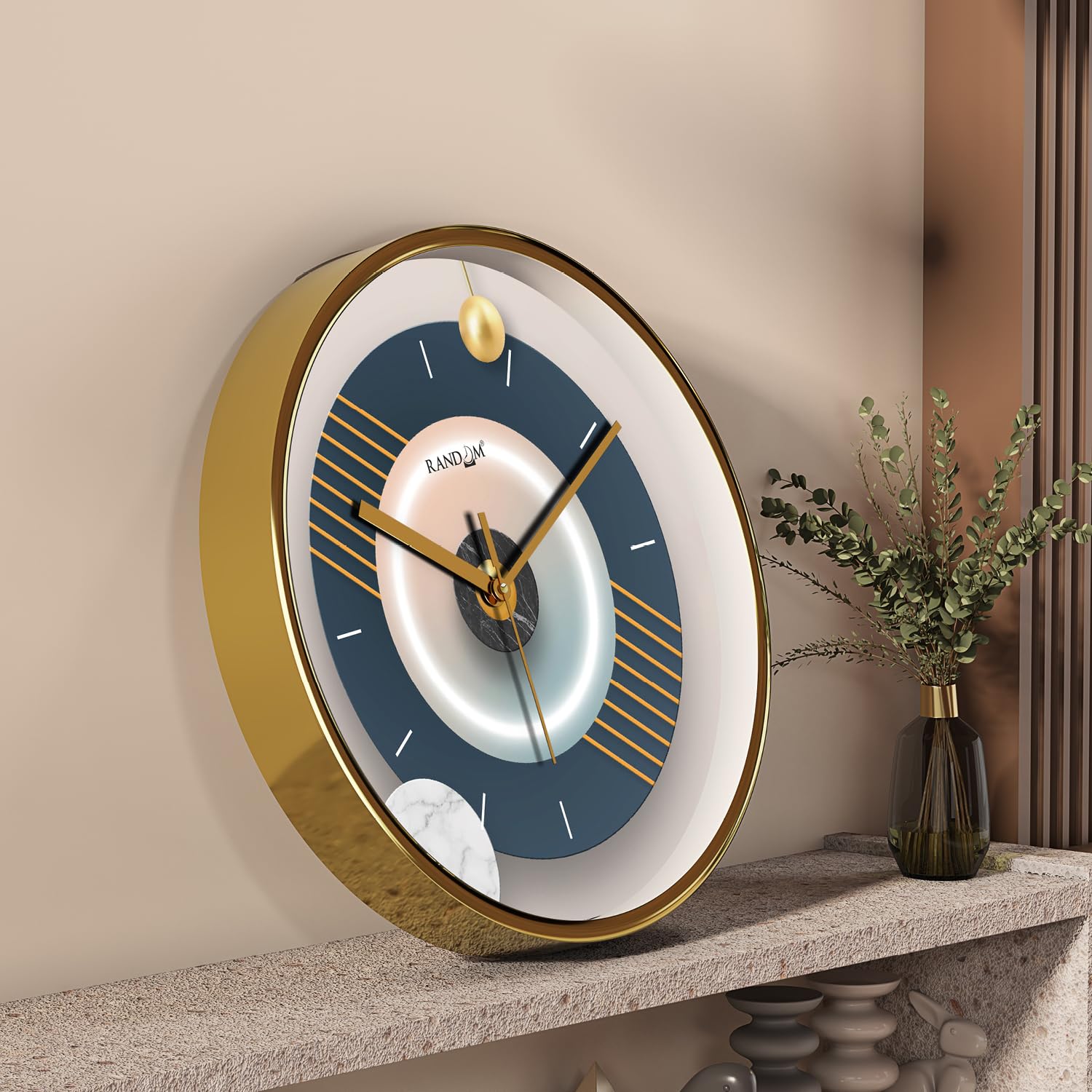 RANDOM Round Plastic Wall Clock for Living Room/Kitchen/Dining Room