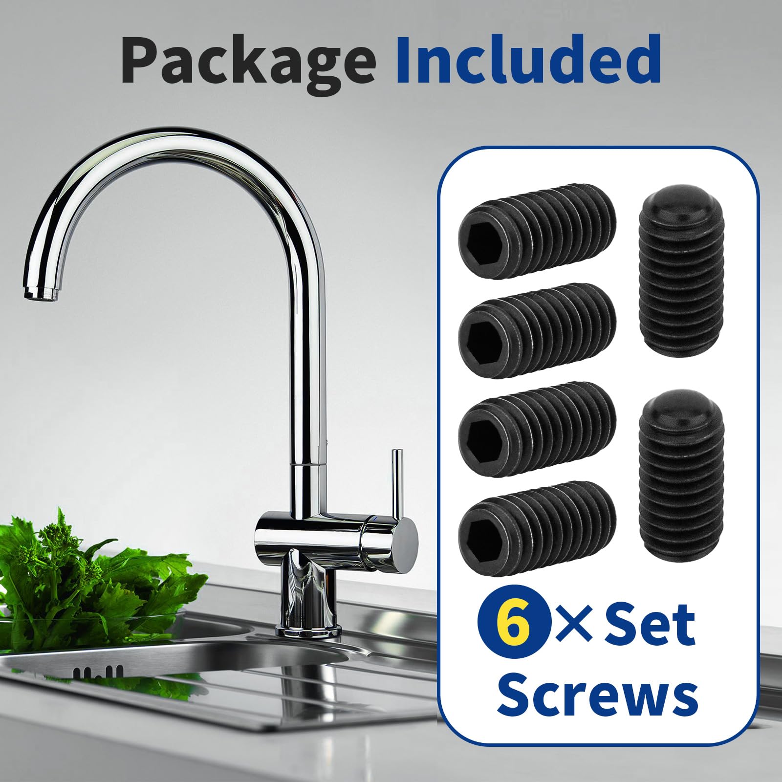 155023 Screw kit Compatible with Moen, 6 Pieces Set Screws