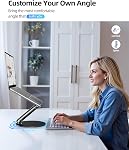 LULULOOK Laptop Stand, Foldable Laptop Stand with 360 Rotating Base, 360° Swivel Adjustable Aluminum Ergonomic Computer Stand for Desk Compatible with MacBook Pro/Air, Dell, Laptops (Black 10-17inch)