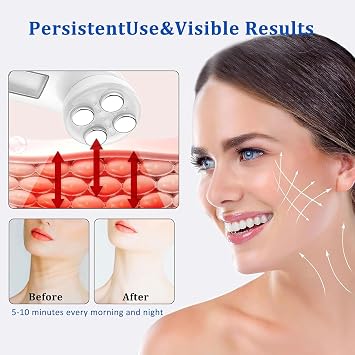 Face Massager for Skin Care Electric,EMS Microcurrent Massagewith 6 Skincare Modes 45°C and 6 Color LED Light,for SkinTightening & Neck Lifting EMS Massage Face Toning Firming