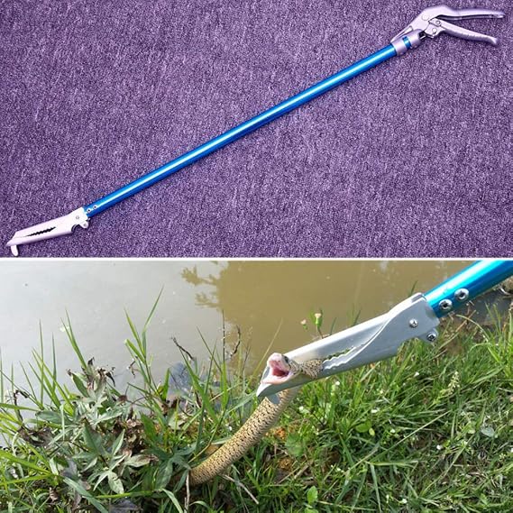 60 Professional All-Aluminum Alloy Snake Tong Reptile Grabber Rattle Snake Catcher Wide Jaw Handling Tool with Lock