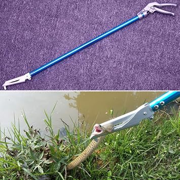 60 Professional All-Aluminum Alloy Snake Tong Reptile Grabber Rattle Snake Catcher Wide Jaw Handling Tool with Lock