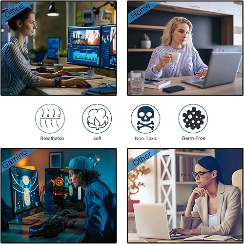 Miniatura 7 de Alfombrilla de mouse grande para juegos de 31.5 x 11.8 x 0.12 pulgadas, alfombrilla de mouse de escritorio extendida con bordes cosidos, superficie