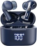 TOZO T20 Wireless Earbuds Bluetooth Headphones 48.5 Hrs Playtime with LED Digital Display, IPX8 Waterproof, Dual Mic Call Noise Cancelling 10mm Broad Range Speakers with Wireless Charging Case Green | 10mm Deep Bass Sound, Dual Mic ENC Clear Calls, I