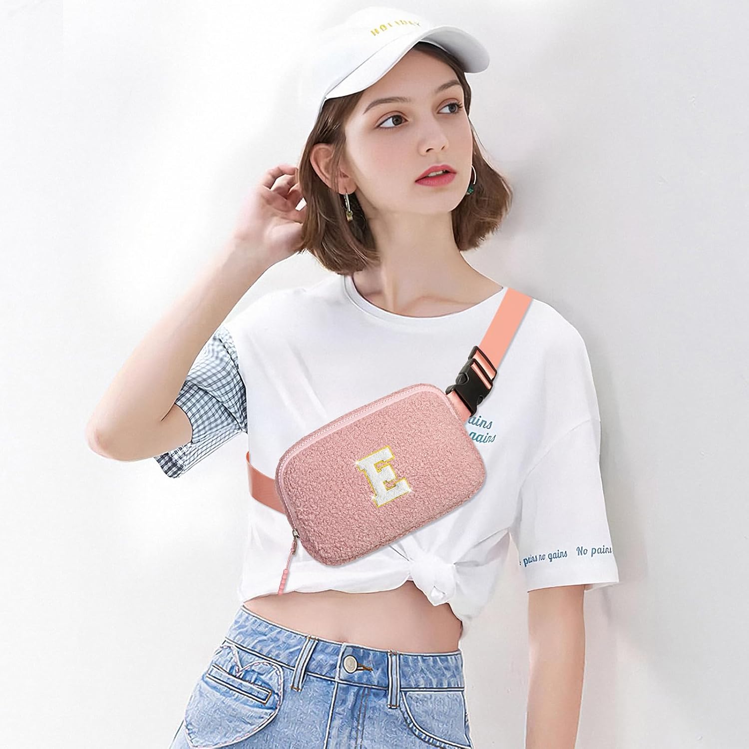 Birthday Gifts for 4 5 6 7 8 9 10 11 12 13 Year Old Girls Initial Fanny Pack Crossbody Bag Belt Bag Purse, Gifts for Teen Girls Kids Pink E - Image 2
