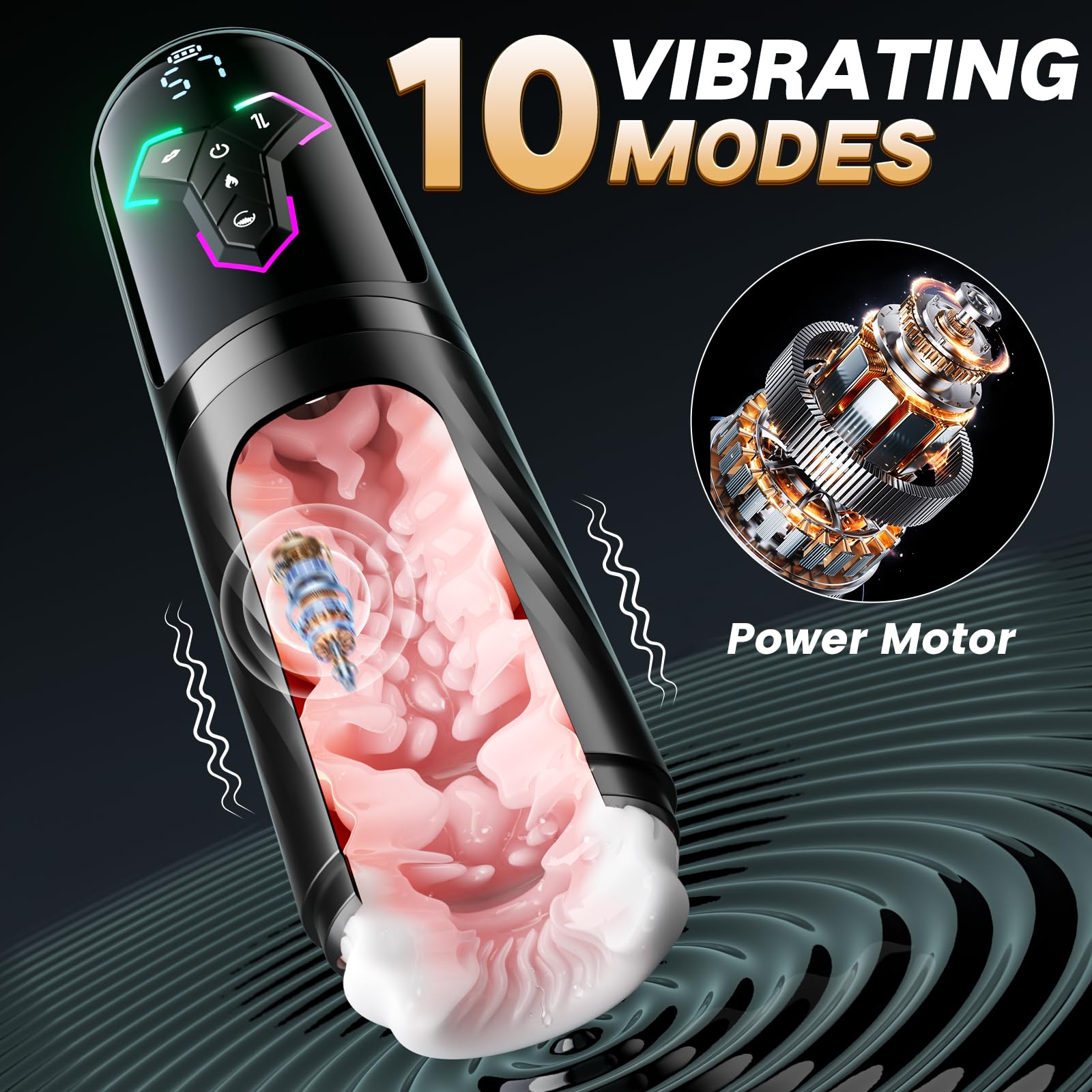 Male Mastusbafor with 5 Sucking Modes Automatic Tight Sleeve Hoodies Male Masterburbatar Hands Free, Pocket Puzzy Silicone Electric MB784, Black — view 4