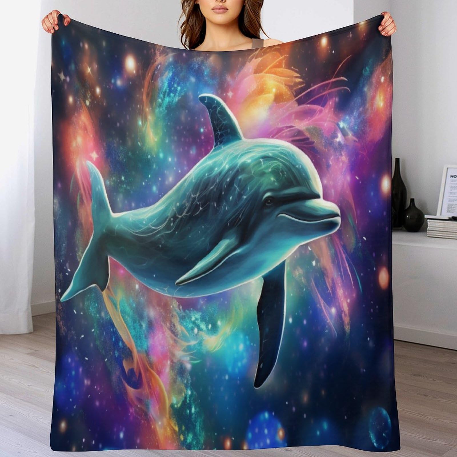 Couverture de salon dauphin en flanelle 130x180 cm pour canapé