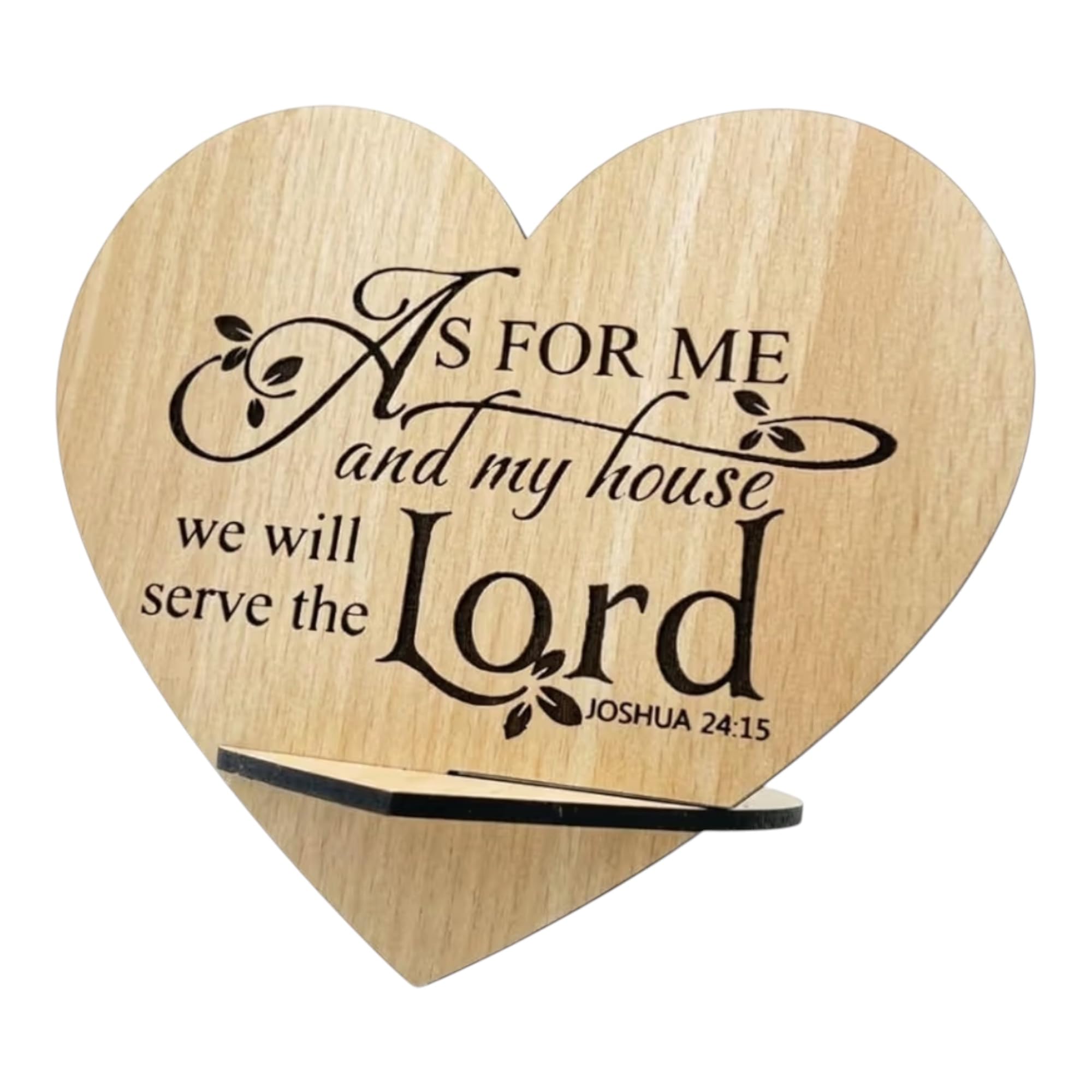 S M Gift Shop Biege As For Me And My House, We Will Serve The Lord Free Standing Wooden Plaque