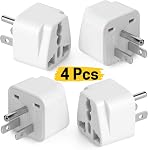 Bates- Adaptateur universel, 4 Pack, Adaptateur de voyage, UK à US Adaptateur de Plug, Connecteur universel, Adapteur de Voyage Universel, adaptateur de Plug Européen à American, Europe à US Adaptateur de prise