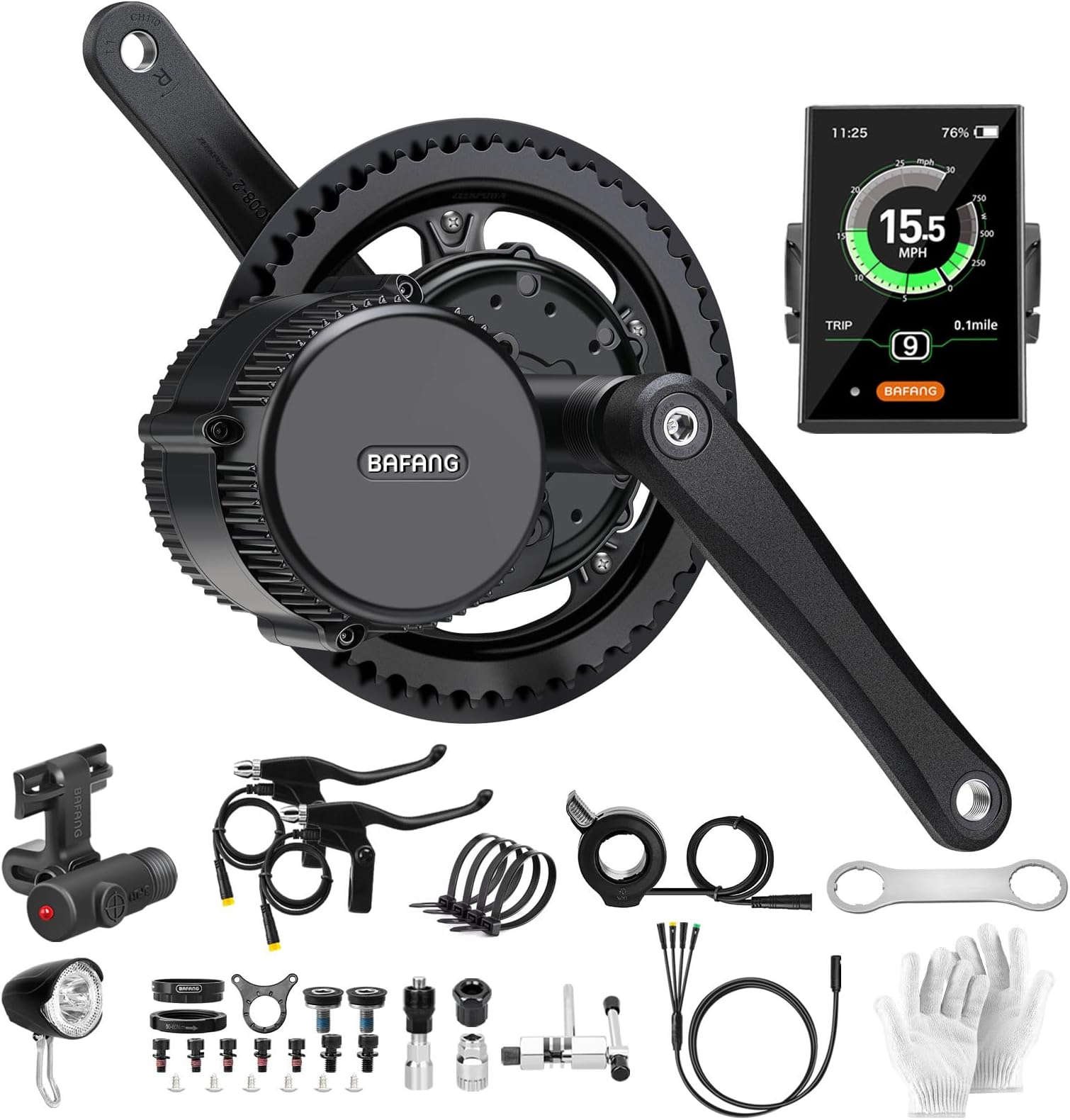 BAFANG 48V 750W Electric Bike Conversion Kit Mid Drive with Chainring 44T, BBS01B Mid Motor Kit for Women Men Adults, DIY eBike Pedelec Kit C18 Display, Thumb Throttle