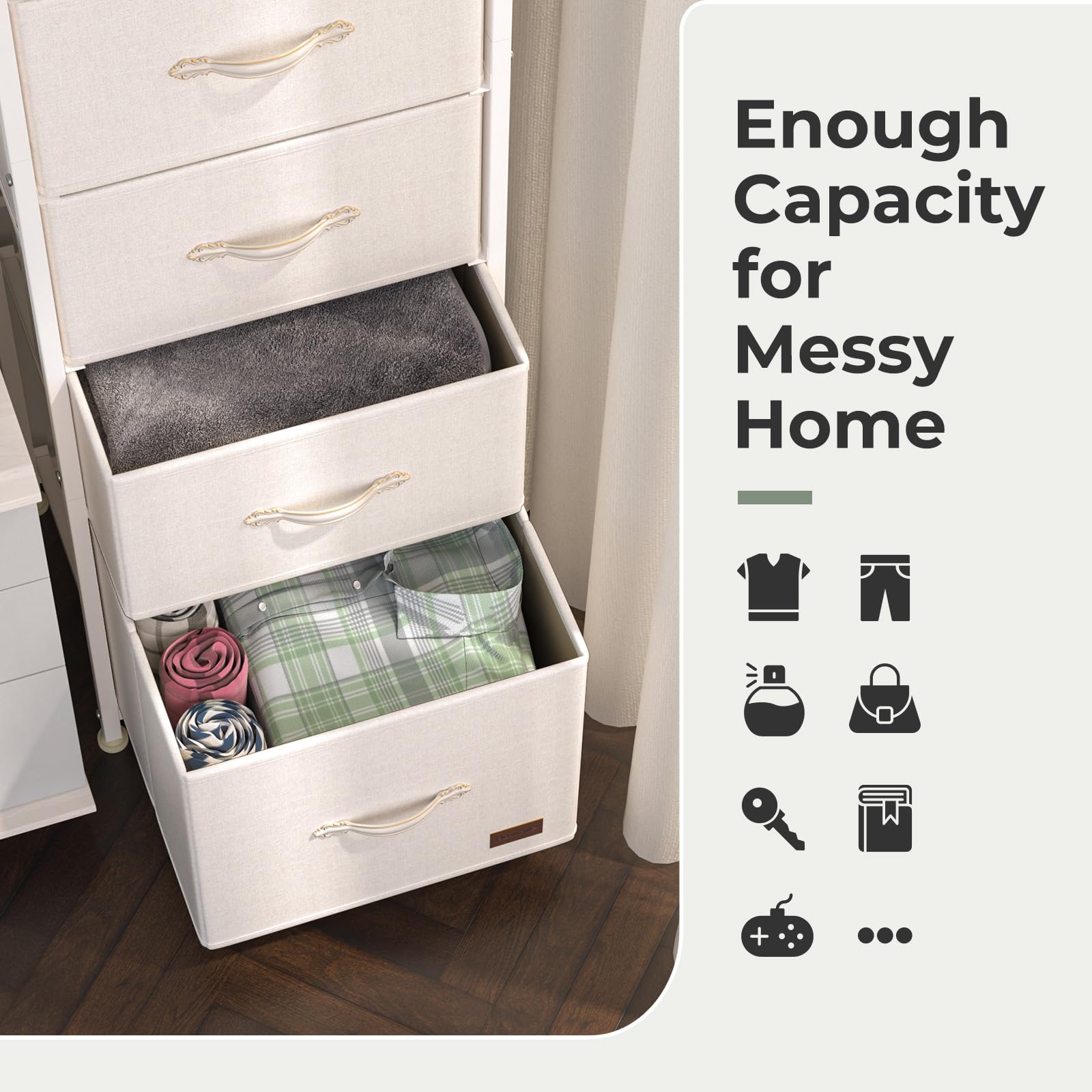 Amazon.com: Sturdy Dresser Storage Drawers for Room: Tall Stand Tower Wood Top Metal Frame Fit Small Space - Clothes and Item Perfect for Bedroom Closet Nursery - White Fabric Set for Organizer Amazon.com: Sturdy Dresser Storage Drawers for Room: Tall Stand Tower Wood Top Metal Frame Fit Small Space - Clothes and Item Perfect for Bedroom Closet Nursery - White Fabric Set for Organizer
