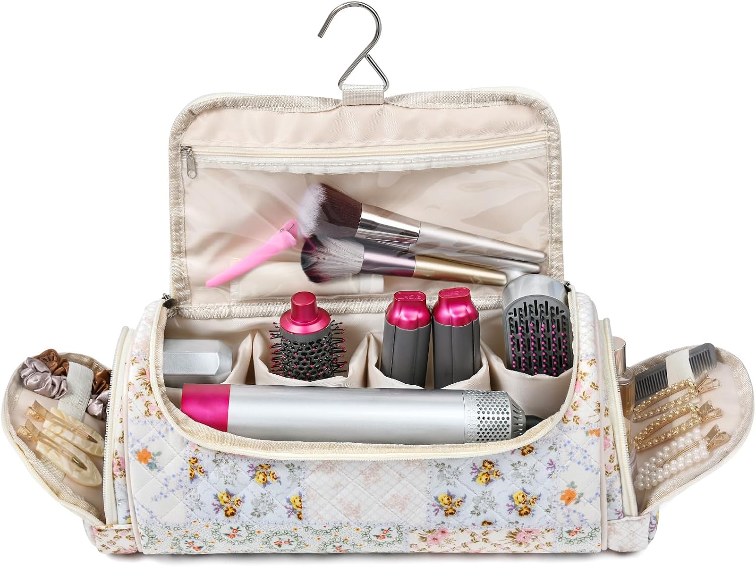 SOIDRAM Hair Tools Travel Case For Shark Flexstyle Quilted Dyson Airwrap Travel Bag with Hanging Hook For Hair Curler Accessories, Cute Dustproof Travel Organizer