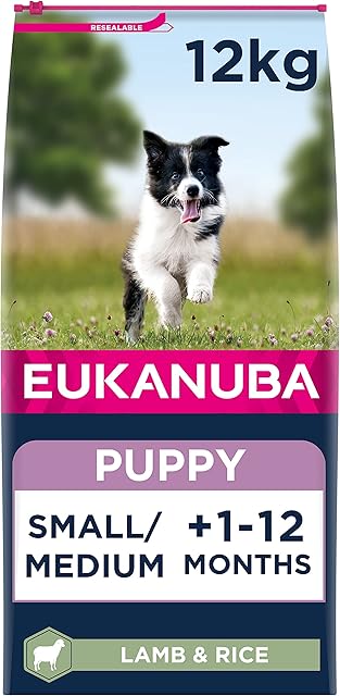 Eukanuba Complete Dry Dog Food for Puppy Small and Medium Breeds with Lamb and Rice 12 kg