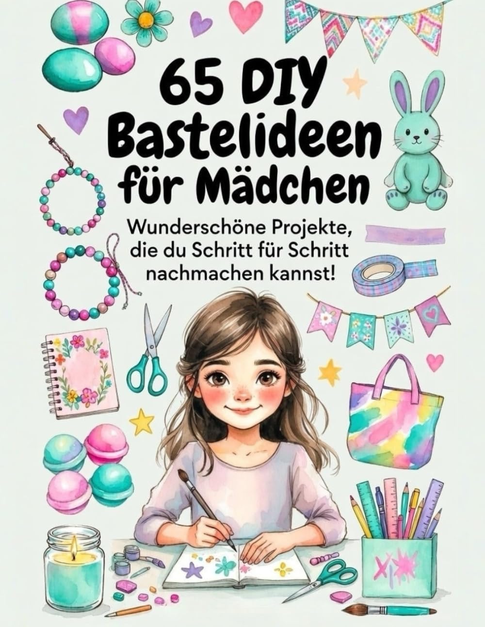 Bastelideen für Mädchen: Wunderschöne Projekte, die du selbst gestalten kannst!: Eine Schritt-für-Schritt-Anleitung in 13 kreativen Kategorien: Von ... hin zu Geschenken, Schule, Wellness und mehr.
