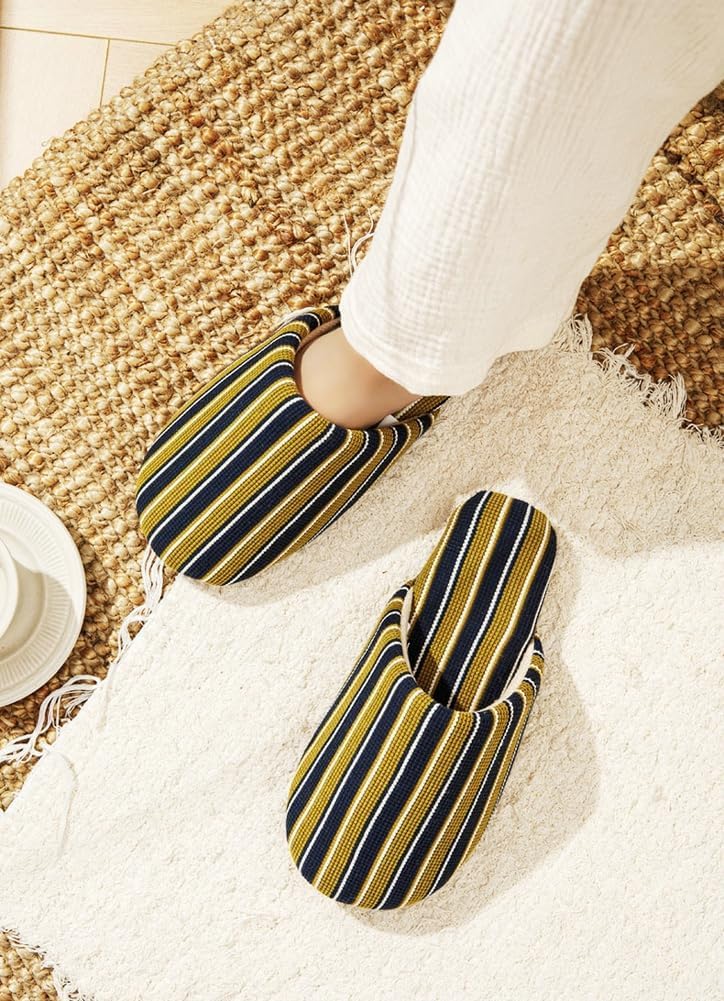 Epsion Linen Slippers for Women Japanese Style House Shoes Fleece Lining Soft Sole Anti-Skid - Image 2