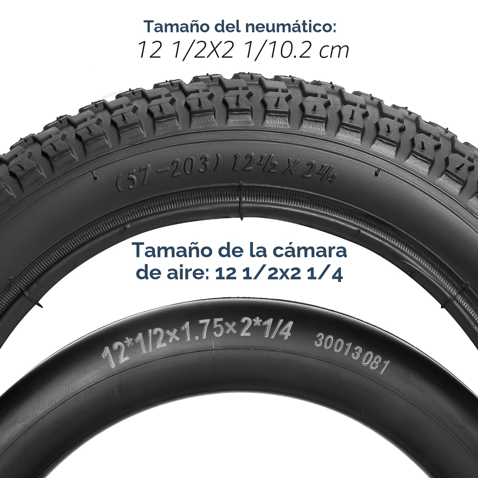 YunSCM 2PCS 12.5 Pulgada Neumáticos 12 1/2x2 1/4 ETRTO 57-203 (12.5x2.25) más Pack de 2 Cámara de Aire 12 1/2x2 1/4 AV32mm Valve Compatible 12 1/2x2 1/4 62-203 Neumáticos and Cámara de Aire