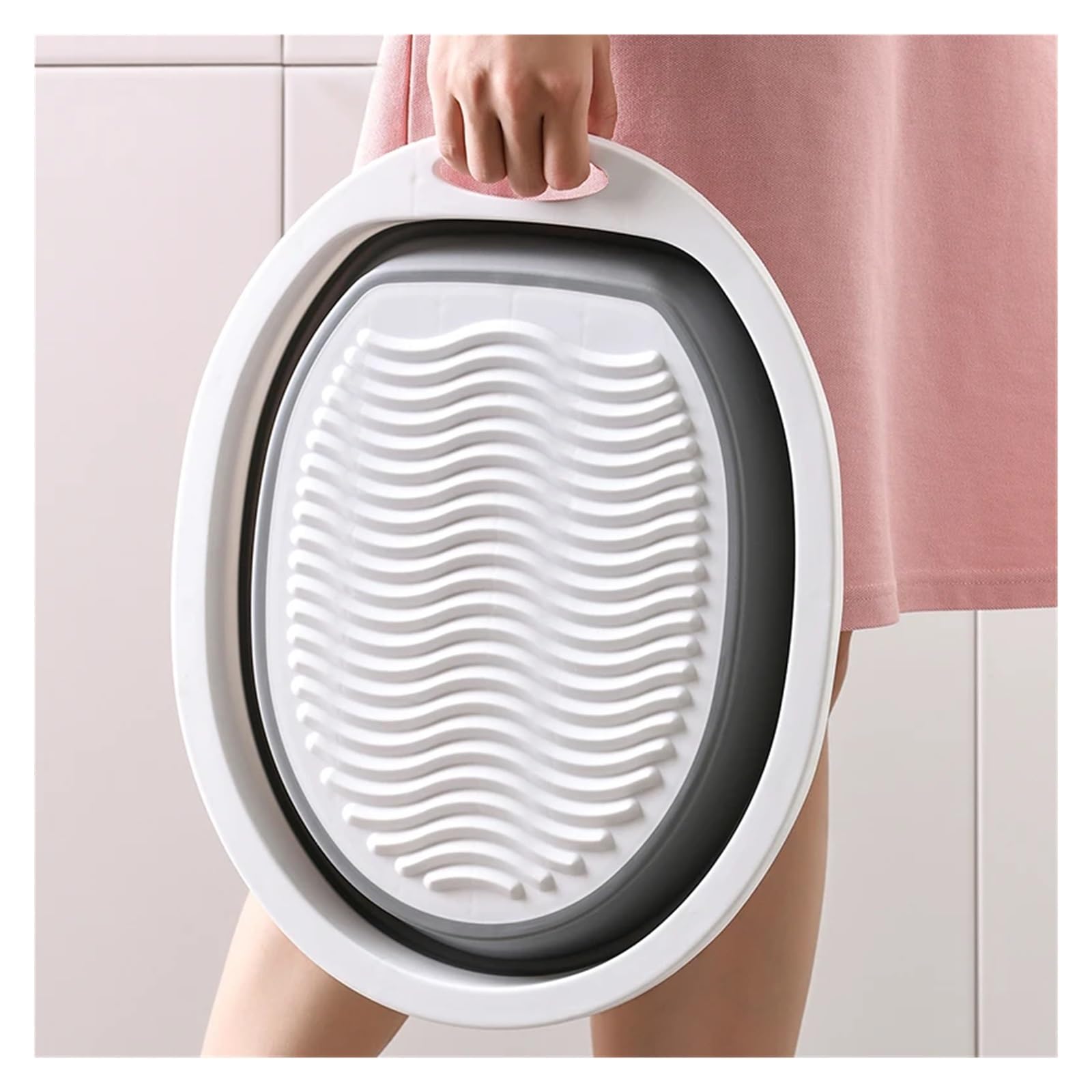 1 pièce, compatible avec les bassines à linge pliables, portable for voyages et le camping, utilisée for laver vêtements chaussettes(Pink)
