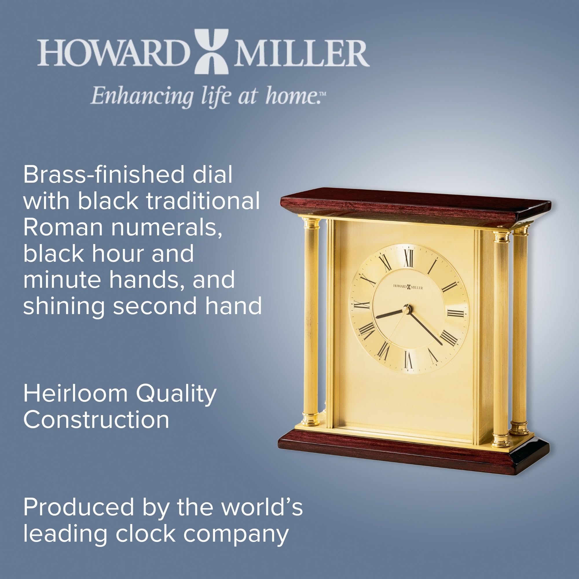 Howard Miller Discoverer Wecker Mit Weltkarte - Quarz Uhr Silber