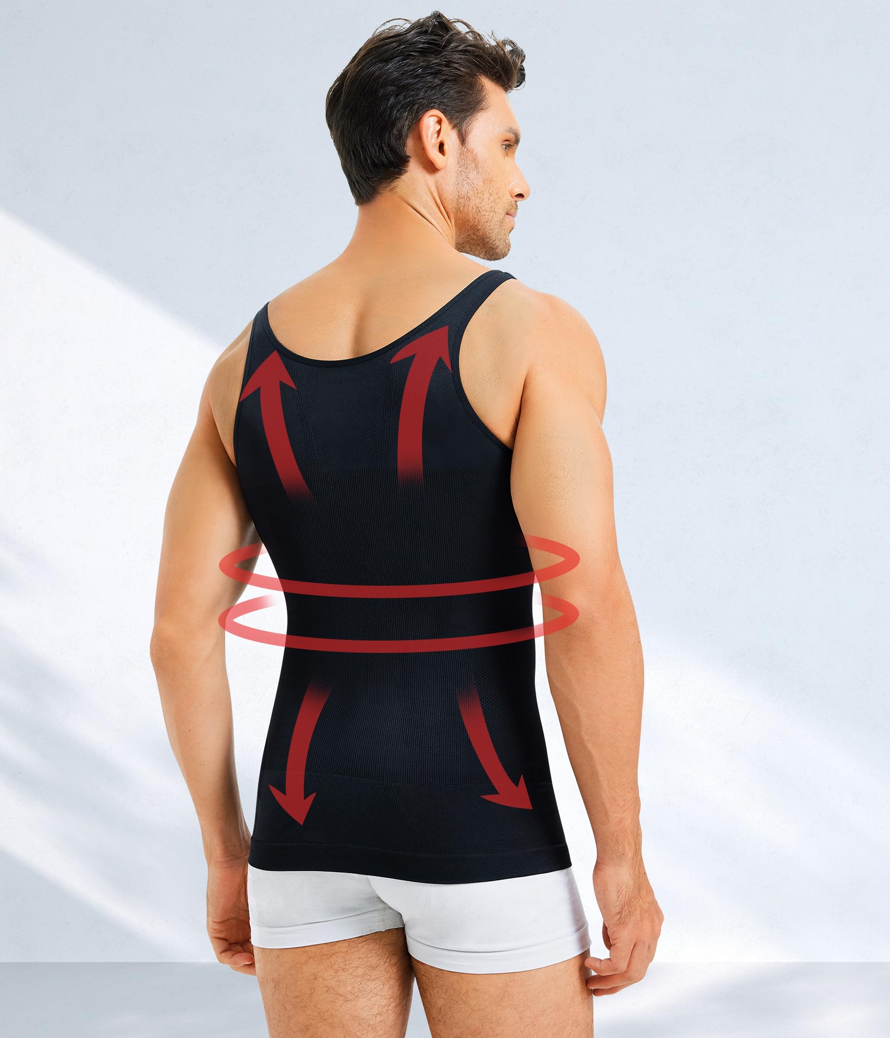 KUMAYES Kompressionsshirt Herren Unterhemden Shapewear Bauchweg Unterhemd Ärmellos Body Shaper Herren Männer Korsett Tank Top