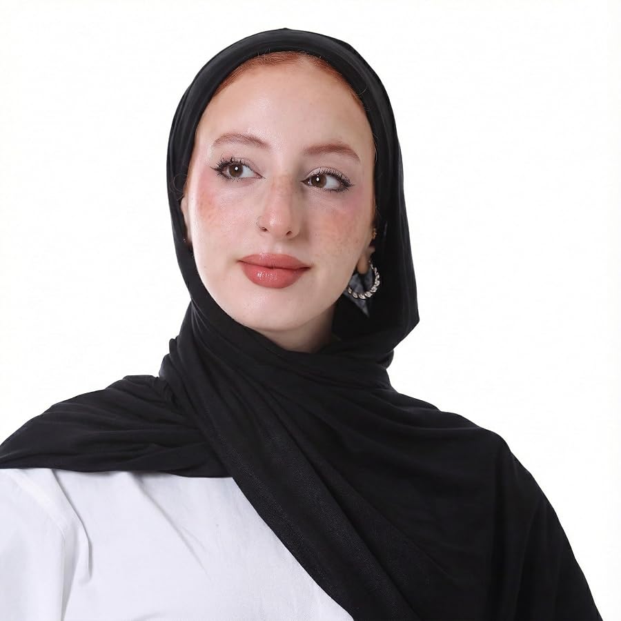 حجاب جيل 2 في 1 مع بندانة رباط – طرحة حجاب سهلة وسريعة اللبس ببندانة منفصلة – وشاح عملي أنيق للاستخدام اليومي والخارجي – مقاس 200×60 سم
