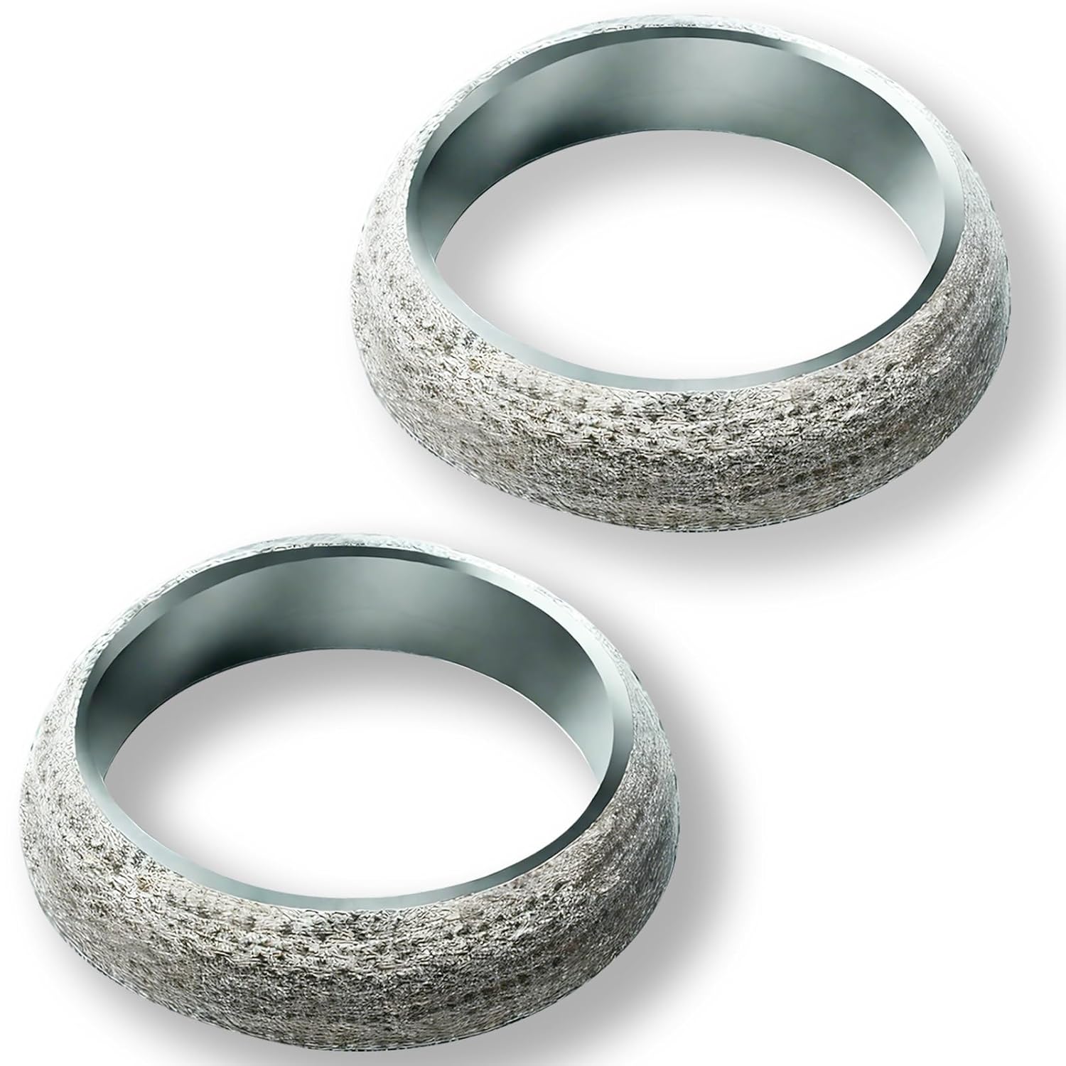 ID 2.12In/54mm Car Exhaust Manifold Gasket, 2Pcs Automotive Exhaust Flange Gasket, Graphite Muffler Connector Replacement for Most 2-1/8 inch OD Car Pipe