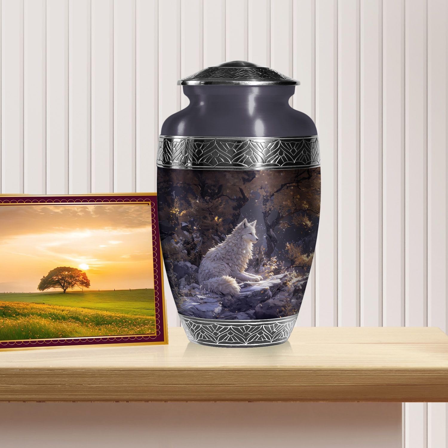 Wolf Urn-Large Urns for Human Ashes Adult- Cremation Urns Adult - Cremation Urns for Adult Ashes Men - Funeral Cremation Urns for Ashes - Funeral Urns for Adult Ashes Women, #1 (Large Size)