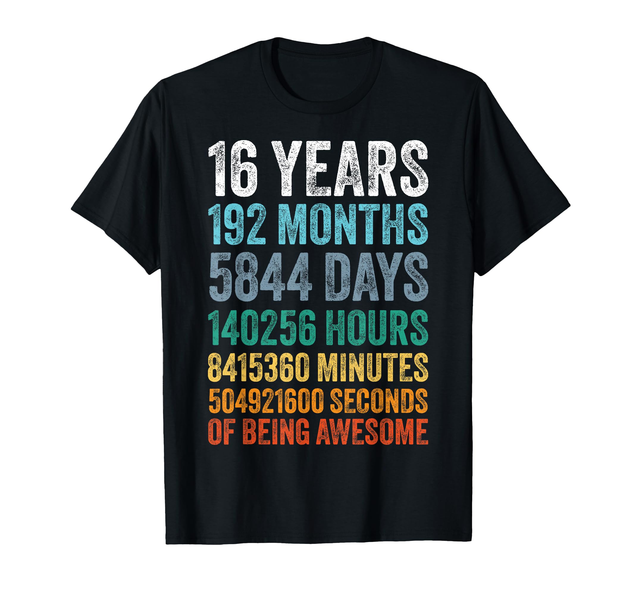 16 Year Old Bday Decorations Son Boy 16yr 16th Birthday T-Shirt