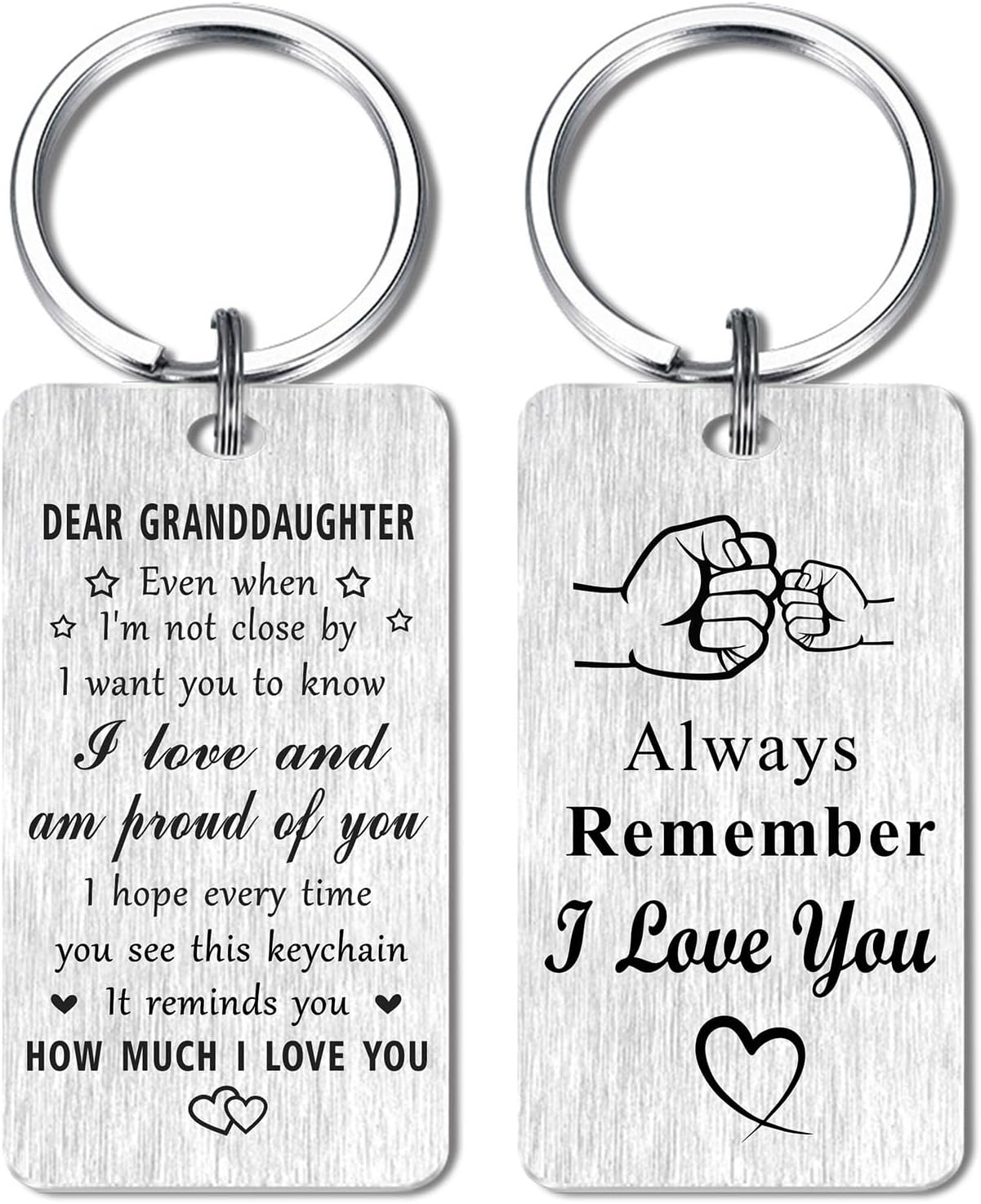 Jzxwan Granddaughter Christmas Keychain Gifts, I Love You Granddaughter