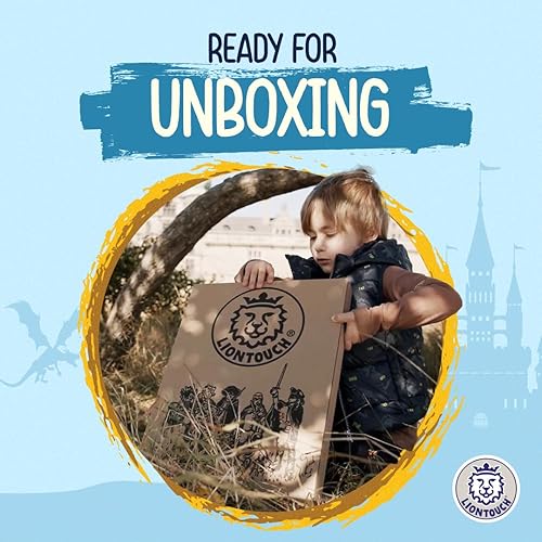 Miniatura 5 de Liontouch Espadas, escudos y hachas de juguete Noble Knight para dos niños, azul y rojo  Juego de simulación medieval en espuma para niños con tema