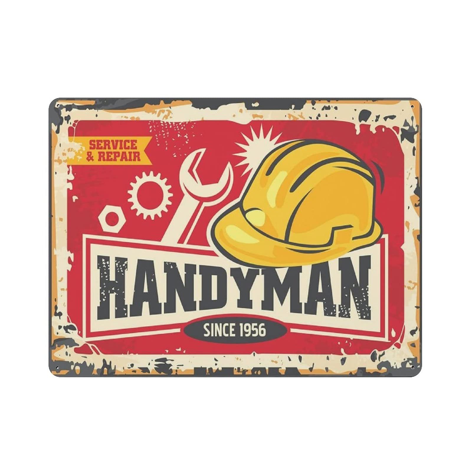 Metal Tin Sign Handyman Vintage Tin Poster Metal Sign Wall Decoration Country Kitchen Home Garage Decor 12"x16"