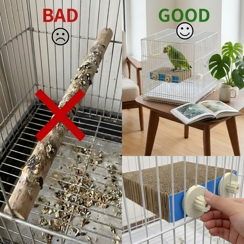 Shreddable Parrot Perch Toy, Cardboard Chewing & Foraging Platform for Beak Filing and Stress Relief in Cockatiels, Parakeets, Conures (Medium) - image 6