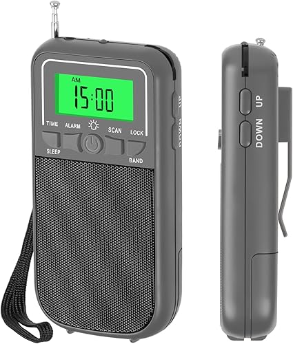 Radio Walkman AM FM, radios de bolsillo, radio Walkman de bolsillo de emergencia a pilas, con linterna LED, regalos ideales para ancianos, para