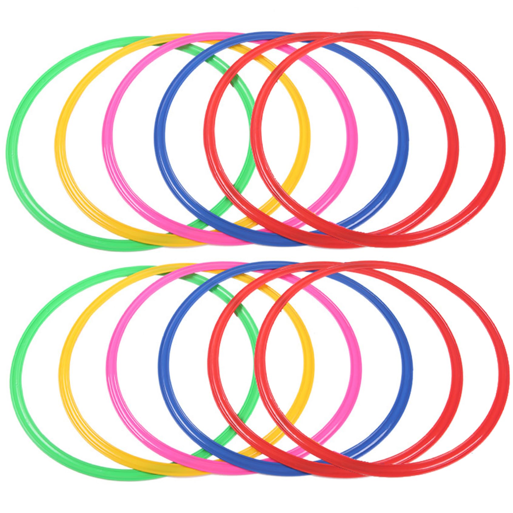 Hopscotch Rings for Kids 12Pcs 11 Inch Hopscotch Rings Flexible Plastic Kids Exercise Equipment DIY-Friendly Outdoor Games for Garden, Yard, Preschool, Random Color
