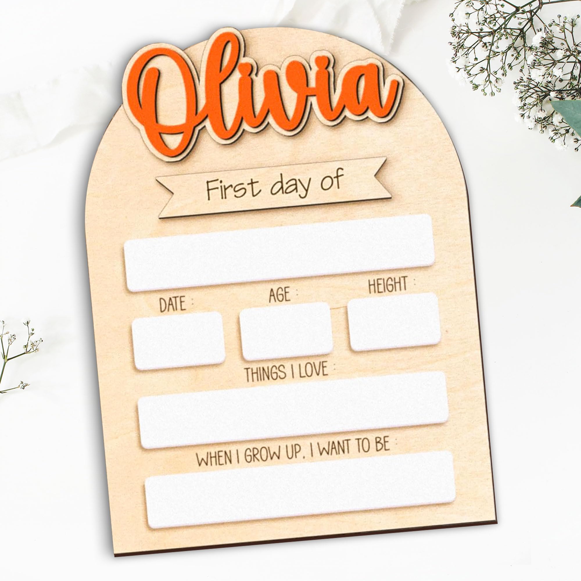 JeathFea First Day of School Board Sign, Personalised Starting School Sign, First and Last Day of School Message Sign for Students DIY Prop, Back to School Supplies