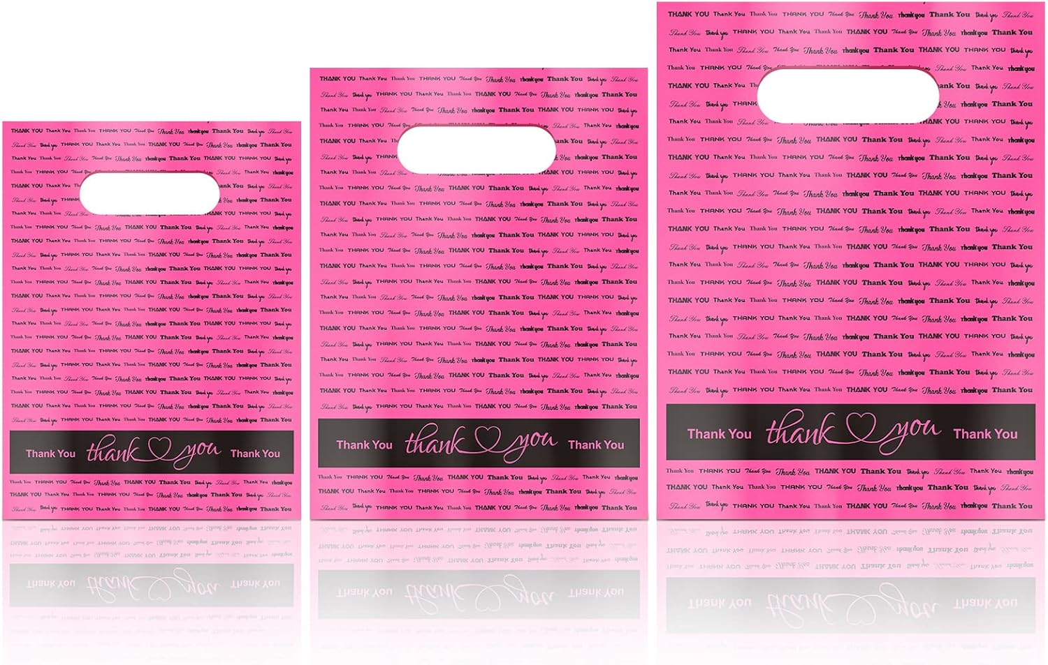 200 Pcs Thank You Merchandise Bag Bulk Die Cut Shopping