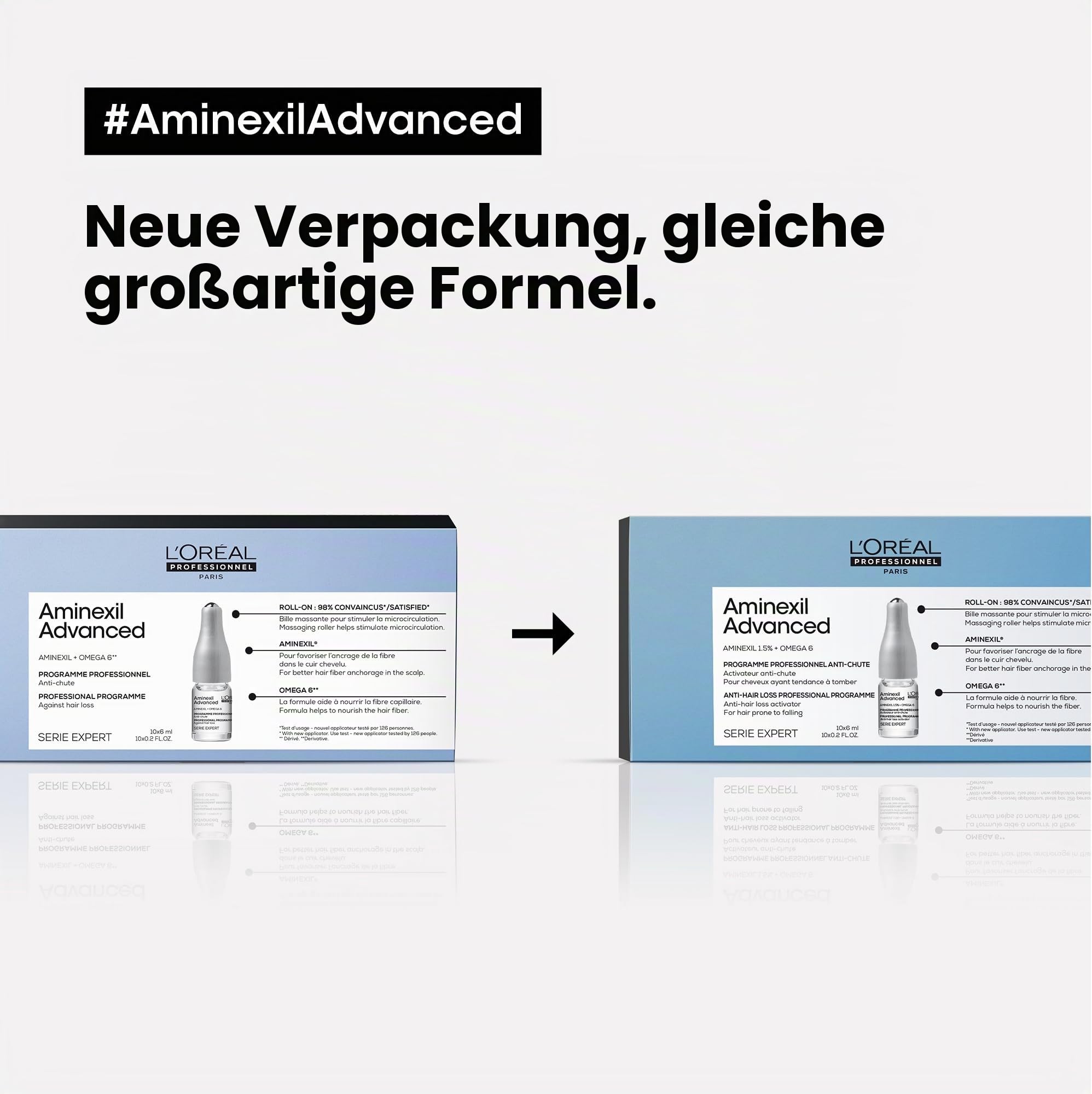 L'Oréal Professionnel Stimulierendes Kopfhaut-Serum gegen nicht krankheitsbedingten Haarausfall Mit Omega-6 Serie Expert Aminexil Advanced x 6 ml