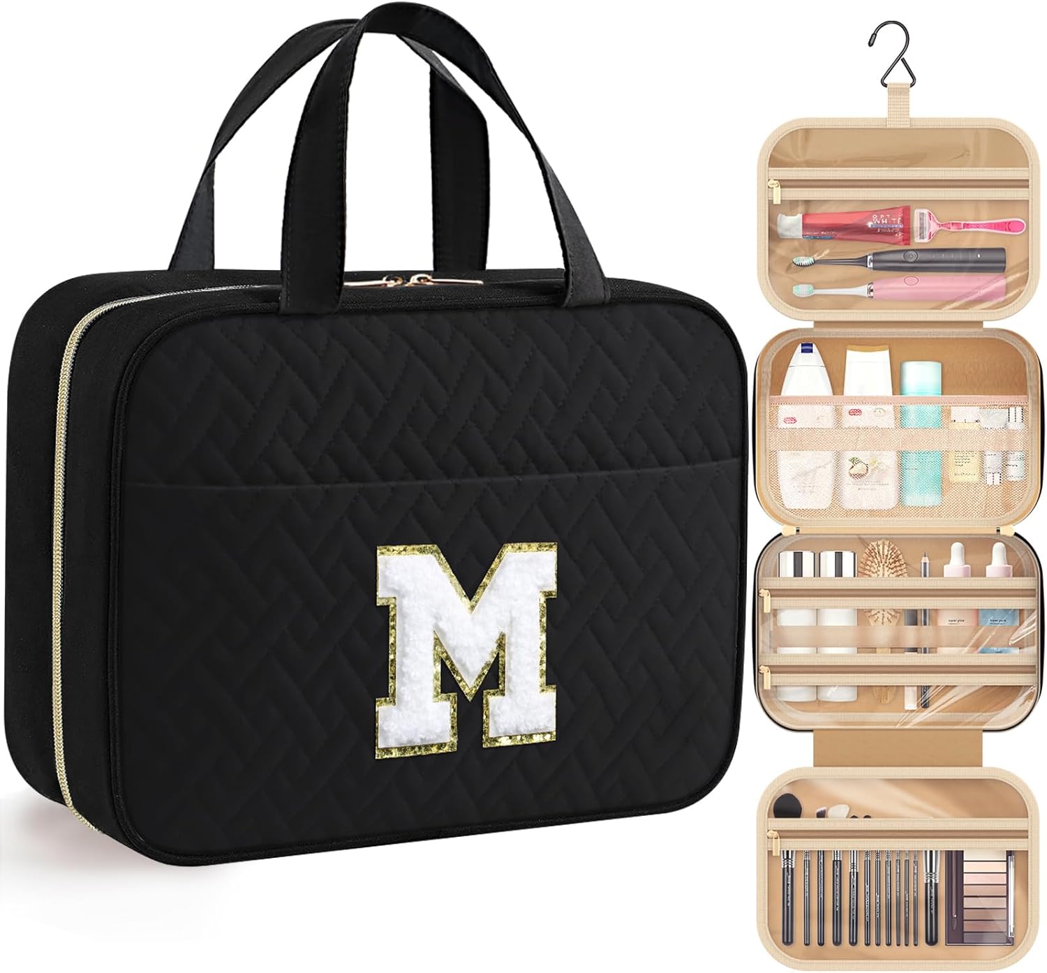 HOTOR Travel Toiletry Bag – Personalized Chenille...