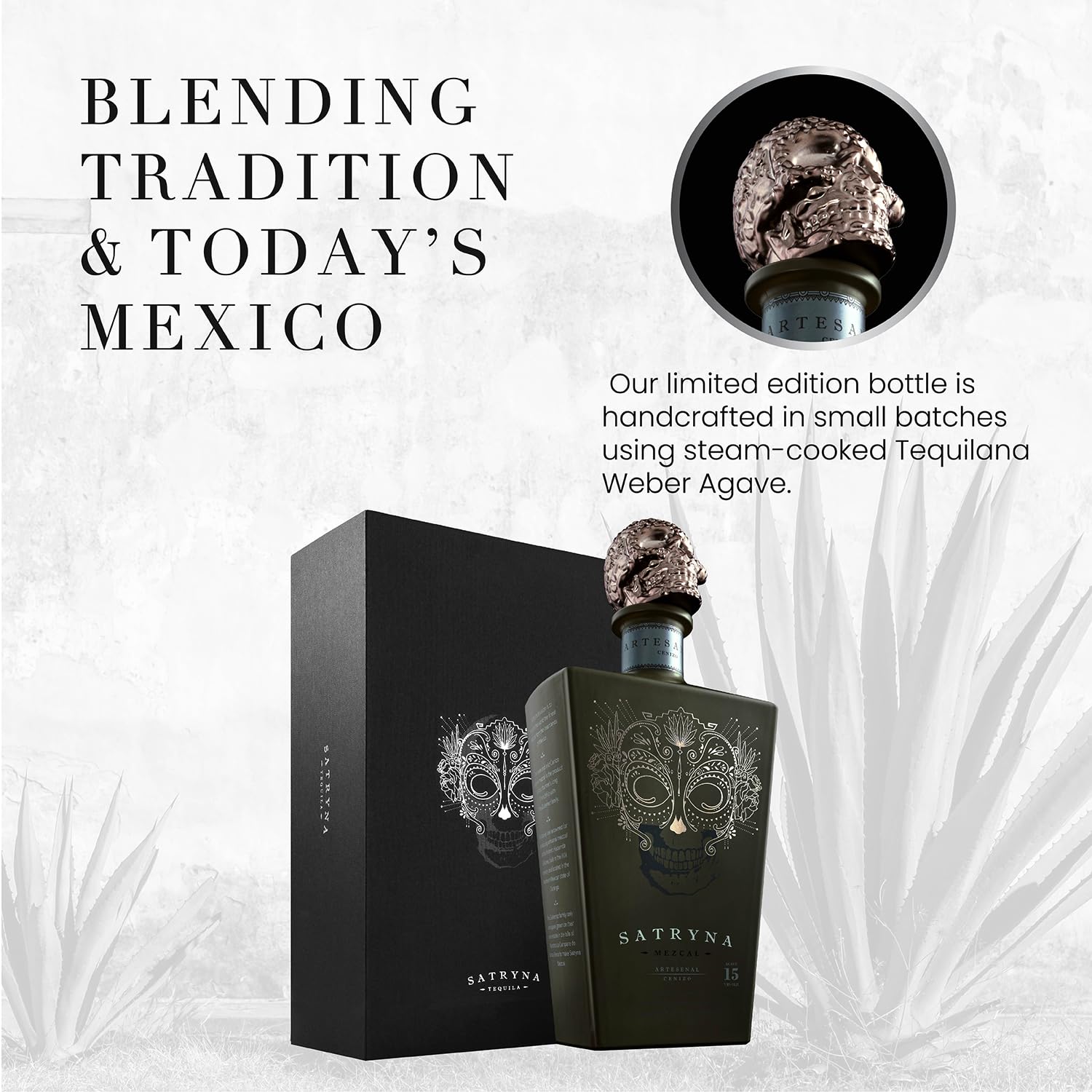 Mezcal Artisanal Ceniza SATRYNA vol. 46.5% Gift Pack 70cl