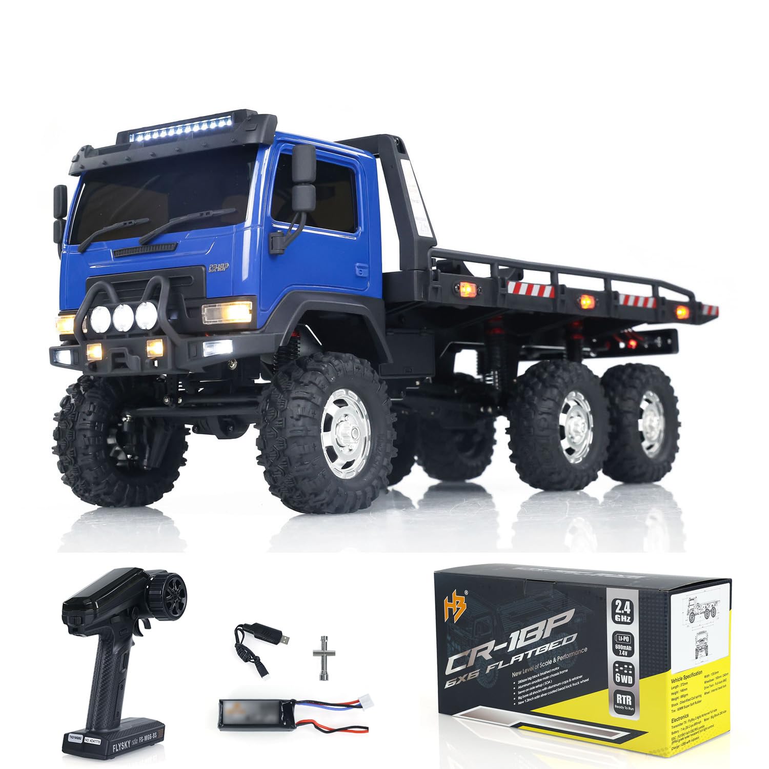 TOUCAN RC HOBBY CR18P Flatbed Truck 6x6 RTR RC Rock Crawler 1/18 Off-Road Truck 2-Speed Lights