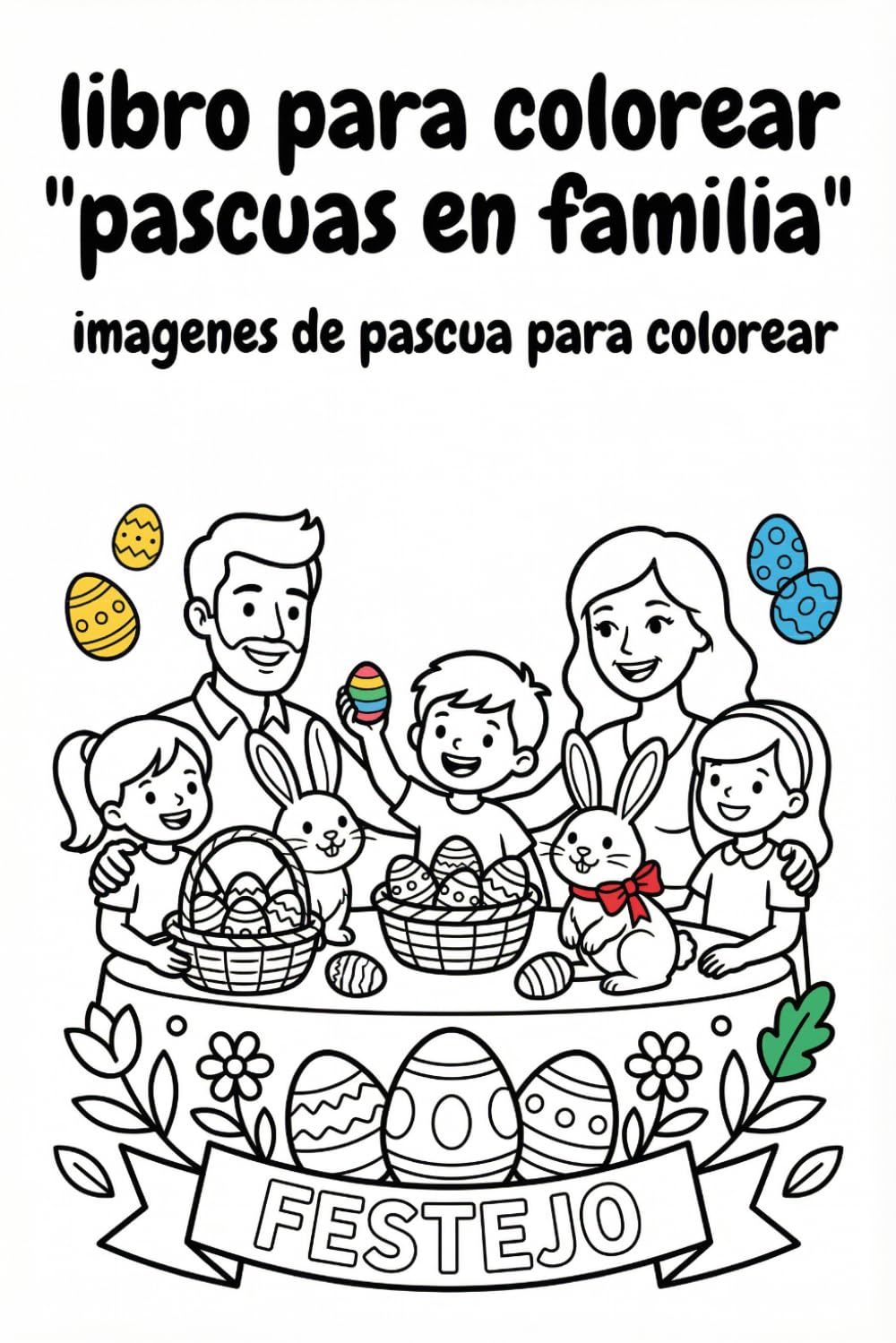 libro para colorear "pascuas en familia ": imagenes de pascua para colorear